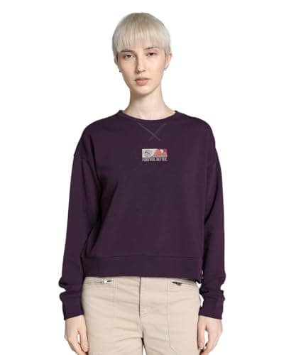 Image of PUMA womens Better Sportswear Crew Sweatshirt (pack of 1), Midnight Plum, XS