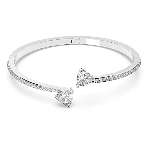 Image of Swarovski Attract Soul bangle, Heart, White, Rhodium plated, S