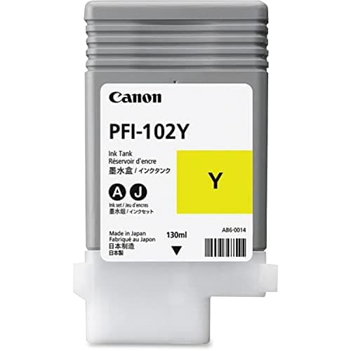 Image of Genuine Yellow Canon PFI-102Y Ink Cartridge - (0898B001AA)