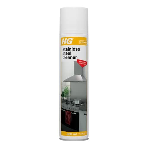 Image of HG Stainless Steel Cleaner Spray - Cleans & Shines Splashbacks, Cooker Hoods, Fridges, Ovens, Microwaves, Sinks & Handles - 300ml