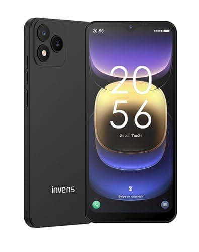 Image of invens NOTE TK01 Smartphone Android 12 4G, 4250mAh Battery, 6.6" HD+ Display, 16MP+5MP Camera, 4+32GB/256GB, Dual SIM/Face Unlock/OTG/GPS Unlocked Mobile Phone (Carbon Black)