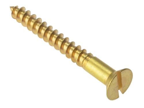 Image of ForgeFix Wood Screws - Solid Brass | 3" x 10 | Countersunk | Box 100