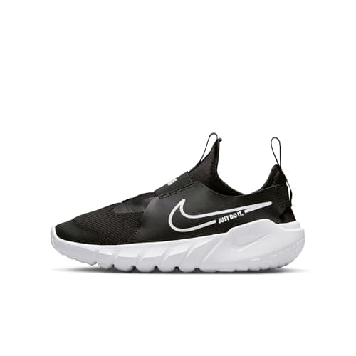 Image of NIKE Boys Flex Runner 2 Jp Trainers, Black White Photo Blue University Gold, 3 UK