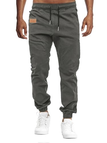 Image of VMSUCIJ Mens Cargo Trousers Joggers for Men UK Work Trousers Outdoor Pants Cotton Chinos Regular Fit Multi-Pocket,Grey 01,L