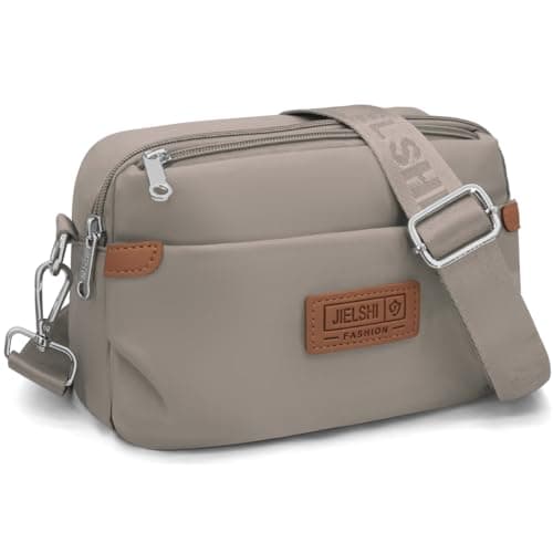 Image of REETEE Crossbody Bag for Women Lightweight Shoulder Bags Women Waterproof Nylon Ladies Small Cross Body Phone Bag Travel Handbag with Adjustable Shoulder Strap Messenger Bag (grey)