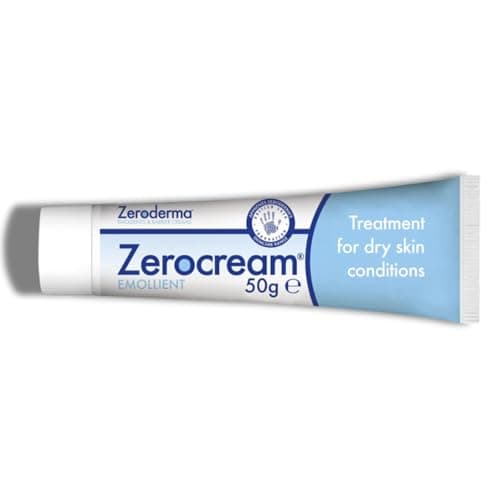 Image of Zeroderma Zerocream Emollient Cream 2-in-1 Moisturiser & Soap Substitute, for Eczema, Psoriasis & Dry Skin Conditions. Hydrating Relief for Flaking Skin, 50g