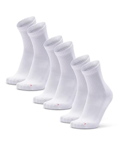 Image of DANISH ENDURANCE Running Socks Precision-Fit, Lightweight, for Men & Women, Unisex, 3 & 5 Pack, White, 9-12