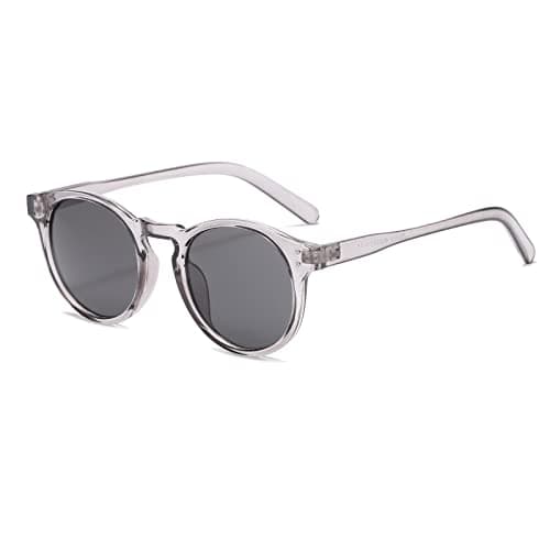 Image of Long Keeper Vintage Round Sunglasses Mens Womens Clear Frame Classic Retro Circle Round Glasses Unisex UV400 Protection