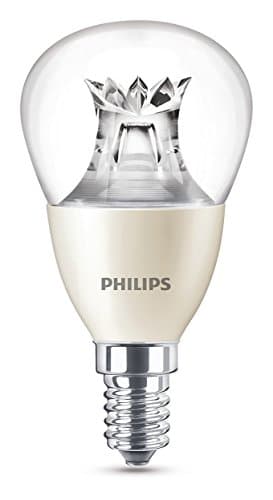 Image of Philips LED Warm Glow E14 Small Edison Screw Dimmable Mini Globe Light Bulb, Clear, 6 W (40 W)