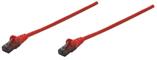 Image of Intellinet Network Patch Cable, Cat6, 0.25 m, Red, Copper, U/UTP, PVC, Gold Plated Contacts, Snagless, Booted, Polybag