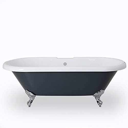 Image of Milano Hest Stone Grey 1795mm x 785mm Double Ended Freestanding Slipper Bath