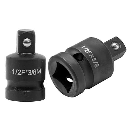Image of 1 PCS 1/2 to 3/8 Socket Adapter – Heavy Duty Impact Socket Adapter Reducer – Premium Cr-Mo Steel 1/2 Inch Drive (Female) x 3/8 Inch Drive (Male) – Perfect for Impact Wrenches, Ratchets & Breaker Bars