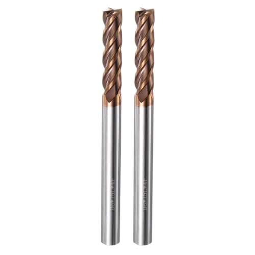Image of sourcing map 2pcs Carbide Square End Mills 6mm (15/64") Dia 6mm (15/64") Shank 75mm (3") Extra Long HRC55 TiSiN Coated Micro-Grain Tungsten Carbide 4 Flutes Milling Bit Cutter