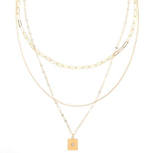 Image of Molain 3Pcs Layered Necklace Set, Gold Necklace Adjustable Stackable Chains Dainty Gold Dainty Jewelry Gift for Women