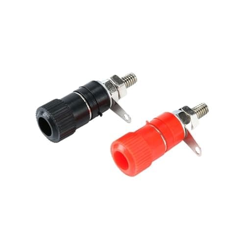 Image of Terminal Binding Post 2Pcs 4mm Binding Post Nut Jack Connector(1 red 1 black)