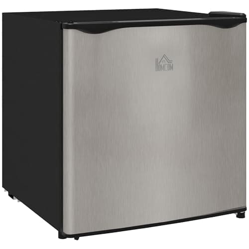 Image of HOMCOM Tabletop Mini Freezer with 35 Litre Capacity, Small Freezer with Reversible Door, Adjustable Temperature and Removable Wire Shelf for Bedrooms, Home Office, Silver Tone