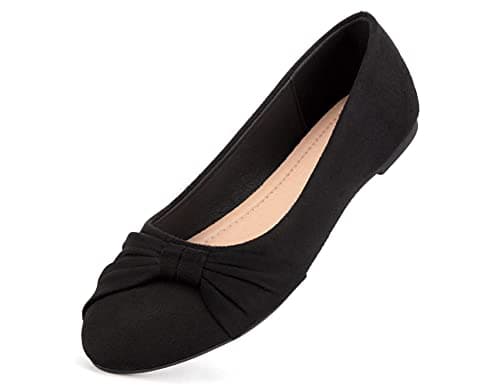 Image of MaxMuxun Women Pregnant Walking Casual Slip-on Bow-tie Ballet Ballerina Pumps Dolly Shoes Black After Party Flats Size 6 UK / 39 EU