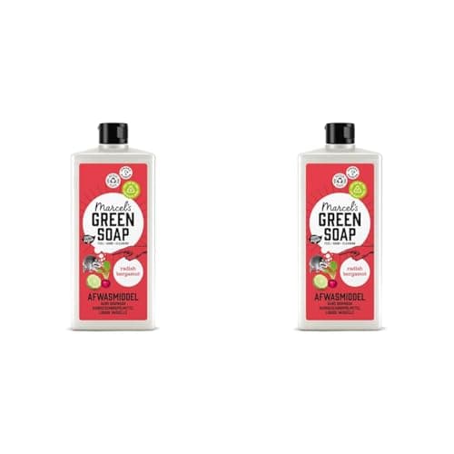 Image of Marcel's Green Soap - Washing Up Liquid Radish & Bergamot - Dishwashing Liquid - 100% Eco friendly - 100% Vegan - 100% Recycled Plastic - 97% Biodegradable - 500 ML (Pack of 2)