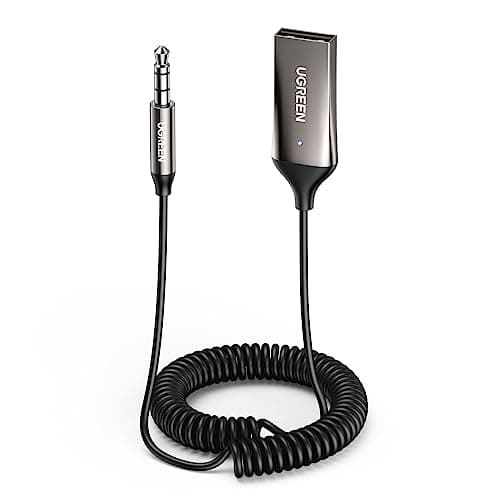 Image of UGREEN Bluetooth Aux Adapter, Car Aux Bluetooth 6.0 Receiver USB Audio Adaptor with 3.5mm Jack for Home Stereo Music Streaming Built-in Microphone Plug and Play Auto on Handsfree Car Kit