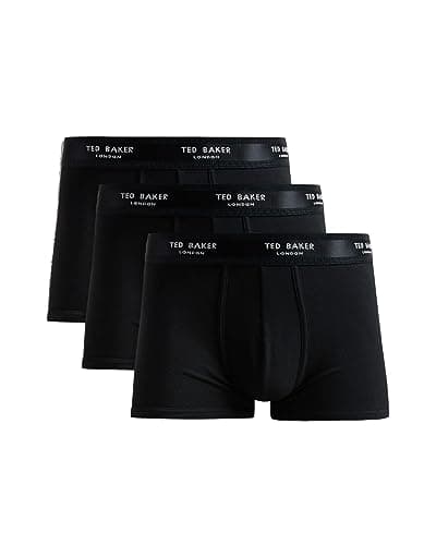 Image of Ted Baker Mens Trunks, Cotton, 3-Pack, (TBB02), Black, M