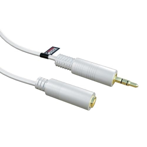 Image of rhinocables Gold 3.5mm Audio Extender – Male to Female Stereo Jack Cable for Headphones, MP3 Players & Home Theatre Systems | Zero-Distortion, Secure Plug Connection (White, 10m)