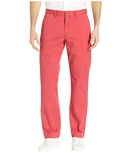 Image of RALPH LAUREN Polo Men's Stretch Straight Fit Flat Front Chino Pants (Nantucket Red, 32x32)