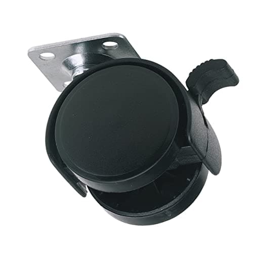 Image of Draper 65463 40 mm Diameter Twin Nylon Castor with Brake-S.W.L 25Kg, Black