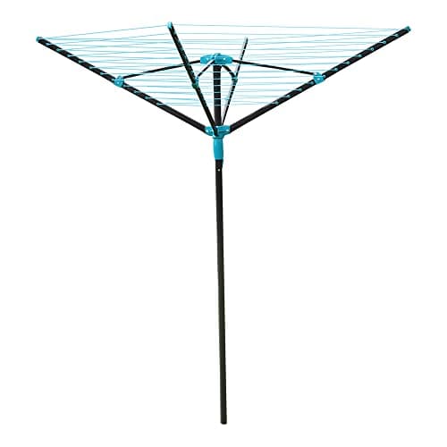 Image of JVL 4 Arm Powder Coated Steel Rotary Airer, 40 Metres, Grey,11-210