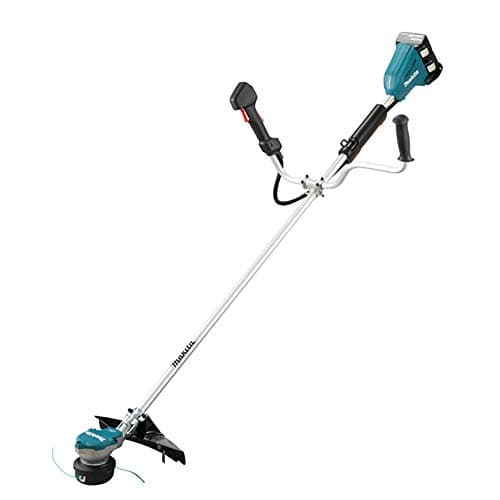 Image of Makita DUR368APG2 Twin 18V (36V) Li-ion LXT Brushless Brush Cutter complate with 2 x 6.0 Ah Batteries and Twin Port Charger Blue