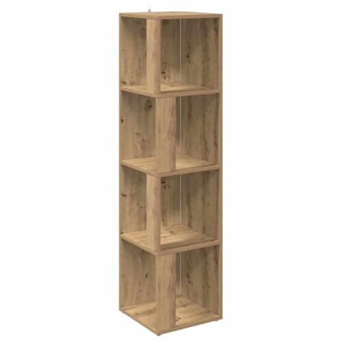 Image of RCODSSK Corner Storage Cabinet Artisan Oak 33x33x132 cm Engineered Wood, Space-Saving Standing Shelf for Living Room Bedroom Office, Easy Clean Surface