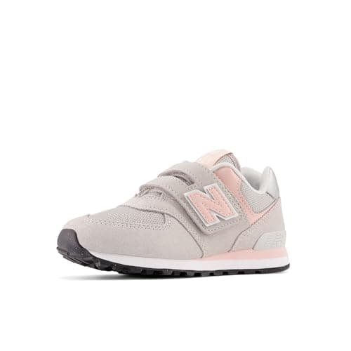 Image of New Balance Kids 574 Core Hook & Loop Shoes, Rain Cloud/Pink Haze 13/M