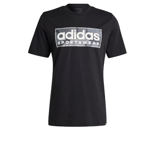 Image of adidas Men's Camo Linear Graphic Tee, Black/Grey, S