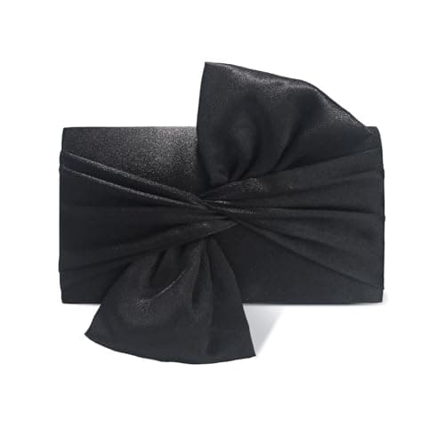 Image of HuiYStar Satin Evening Bag Bow Flap Clutch Purse for Women,Elegant Clutch Handbag for Formal/Party/Prom/Wedding
