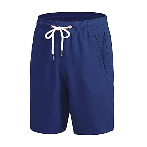 Image of Yuerlian Men's Sports Shorts, Quick Dry Running Workout Shorts for Men, Classic Fit Summer Short with Pockets Navy Blue