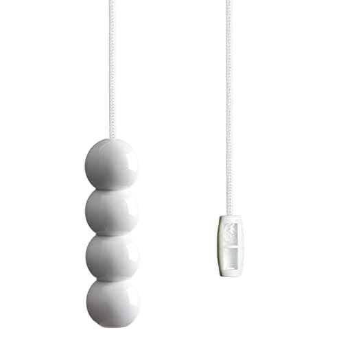 Image of Light Pull Cord with Bead Style Handle in a choice of White, Blue and Pink. With Ice White Cord. (Ice White)
