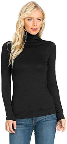 Image of Candid Styles Womens Ladies Polo Roll Neck Long Sleeve Turtle Neck Plain Jumper Top 8 26, 20-22 Black
