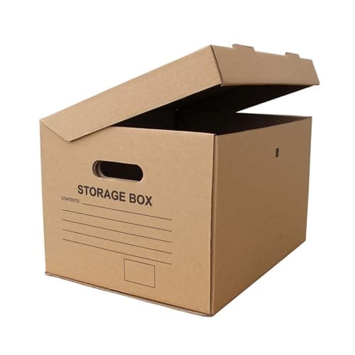 Image of W E Roberts (Corrugated) Ltd A4 Cardboard Archive Filing Storage Boxes - 15" x 12" x 9"/390mm (L) x 304mm (W) x 238mm (H) (Pack of 10)