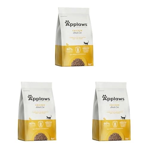 Image of Applaws Complete Natural and Grain Free Dry Adult Cat Food, Chicken, 2 kg Bag (Pack of 3)
