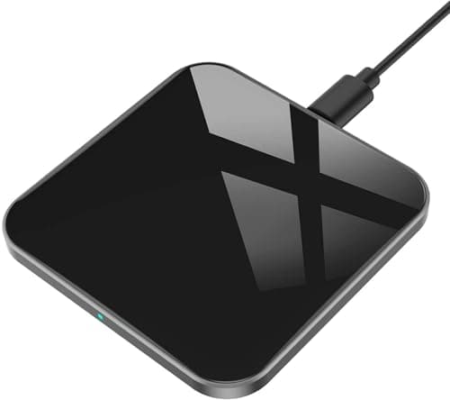 Image of AGPTEK Wireless Charger, Qi-Certified 15W Max Fast Wireless Charging Pad Compatible with iPhone 17/16/15/14/13/12/11/XS/8, for Samsung Galaxy S25/S24/S23/S22/S20, AirPods Pro, Black (No AC Adapter)