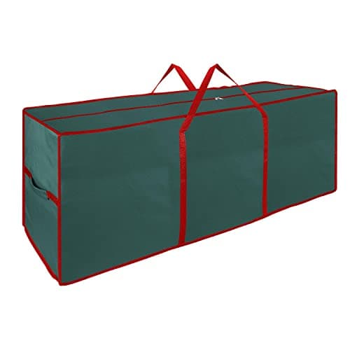 Image of Vinsani® 7ft/9ft Christmas Xmas Tree Decoration Lights Presents Gift Zip Up Jumbo Sack Fabric Storage Bag Large Waterproof Décor Accesories Organiser (48 x 38 x 125 cm) - Green