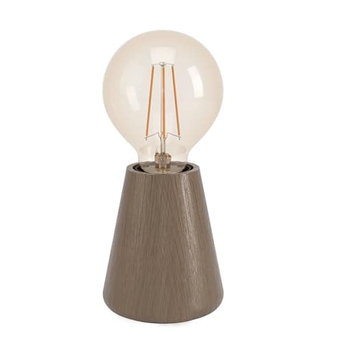 Image of Eglo Table lamp Asby, Decorative Japanese Bedside lamp, Wooden Living Room and Bedroom Lighting, Night Light Made of Dark Brown Wood, FSC-Certified, E27 Socket