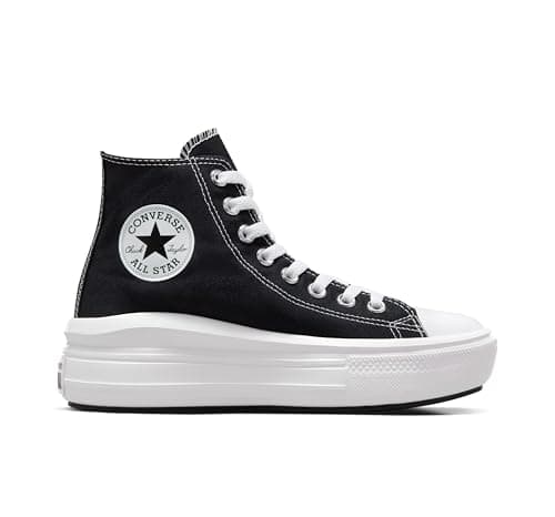 Image of Converse All Star Move Platform Trainers Black Natural Ivory White - 4 UK