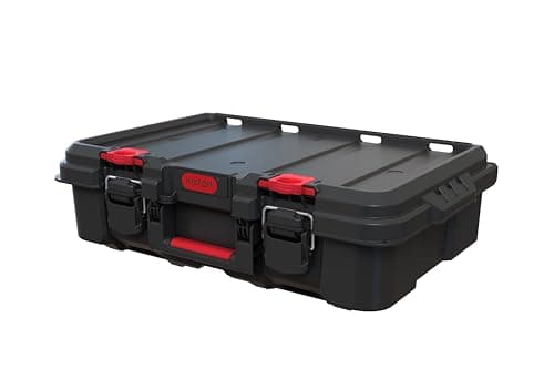 Image of Keter Stack n' Roll Modular DIY Power Tool Storage Case, Stackable, Lightweight, Durable, Water Resistant, Black