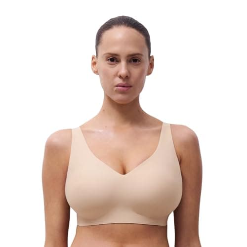 Image of Chantelle Women's Soft Stretch V-Neck Wireless Support Bra Sports, Opaque, Nude Blush, L