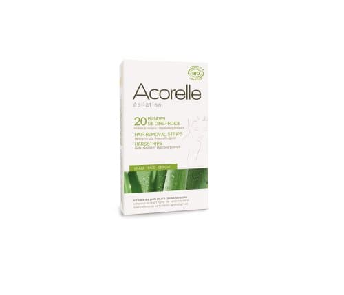 Image of Acorelle Facial Hair Ready To Use Strips Aloe Vera & Beeswax 20 Strips