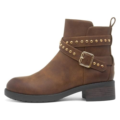 Image of Lilley Womens Brown Ankle Zip Up Buckle Boot - Size 8 UK - Brown