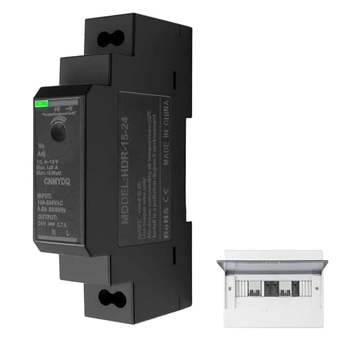 Image of Switching Power Supply 24V Ring Transformer Din Rail for Industrial Enclosure Box Case Dinrail Automation Equipment HDR 15W 24V 0.63A Universal for Ring Door Bell System and More AC100V-240V