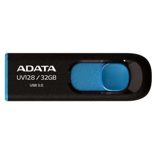 Image of ADATA UV128 128GB USB3.1 Flash Drive, black/blue AUV128-128G-RBE