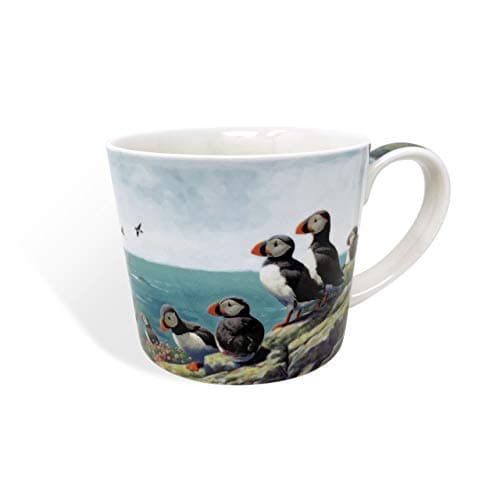 Image of Puffins Roosting Bone China Mug by Julian Friers - 325ml - Wildlife Mug