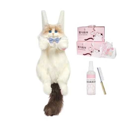 Image of Stuffed Animals Backpack - Ample Space Plush Bag - Stuffed Realistic Cat Plush Backpack | for Daily Commute School College Work Travel Shopping Hiking